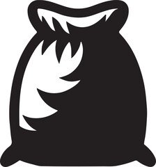 Silhouette Sack Icon Vector Illustration on White Background.