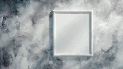 Elegant white frame mockup on gray wall perfect for art, photography, and design presentations