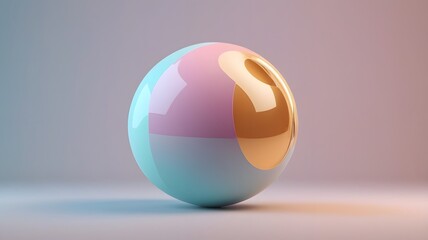 A shiny pink sphere with reflection in a smooth, glossy design