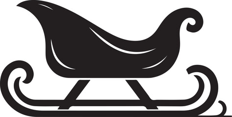 Silhouette of Santa’s Sleigh Icon - Vector on White Background.