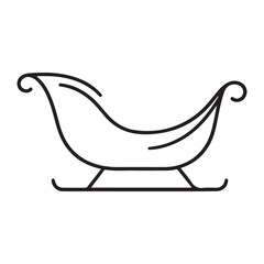 Santa’s Sleigh Icon in Silhouette - Vector Illustration.