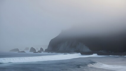 Fototapeta premium Beautiful aerial shot of a foggy forest