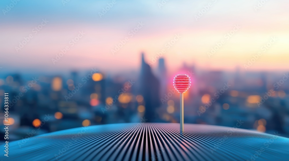 Poster a close up shot of a 5g antenna array on a rooftop, emphasizing the technology behind faster and mor