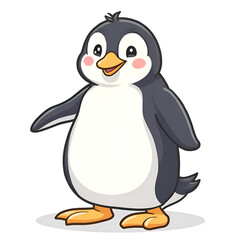 Fototapeta premium When joyful penguins spread happiness around the world with their cheerful presence, digital illustration of character design concept.