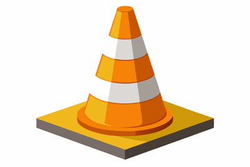 Traffic cone vector isometric illustration