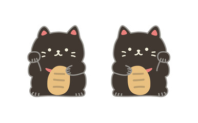 ゆるかわいい黒の招き猫のセット