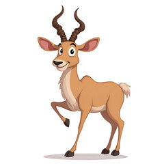 Embrace the joy of nature with a cheerful antelope in a whimsical style, digital illustration of whimsical animal character concept.