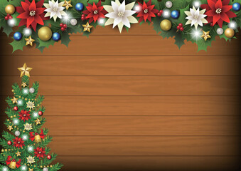 クリスマスボードヨコ、かわいい、イラスト、背景、赤