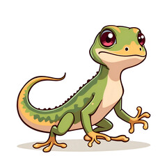 Fototapeta premium Embrace the charm of nature through a whimsical lizard illustration full of life, digital illustration of character design concept.