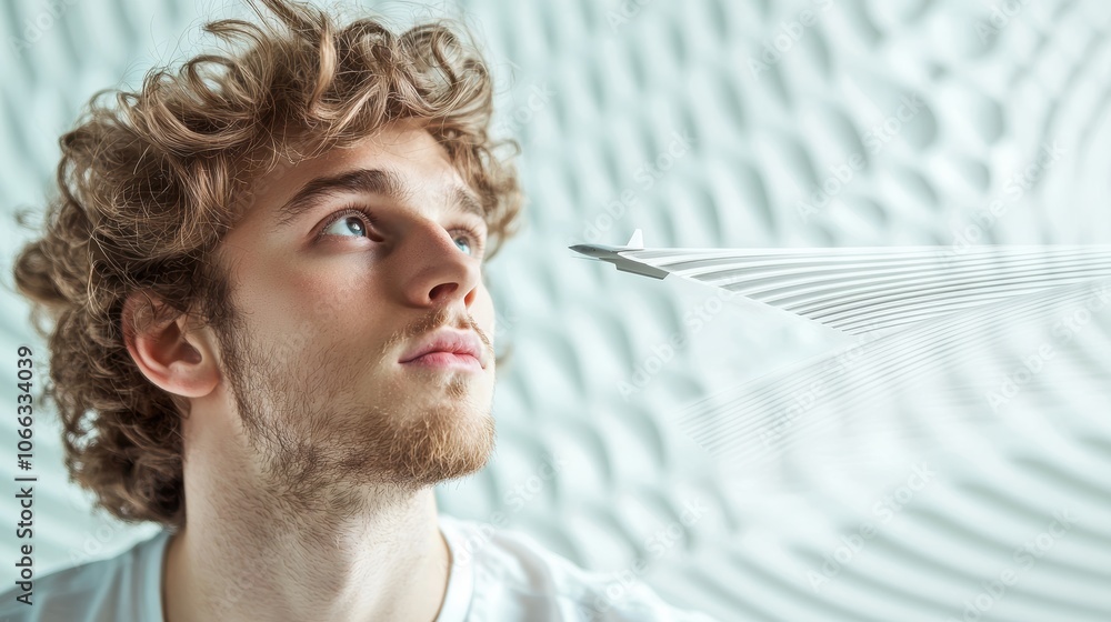 Poster an aerospace engineer working in a wind tunnel, analyzing the aerodynamic performance of a scale mod