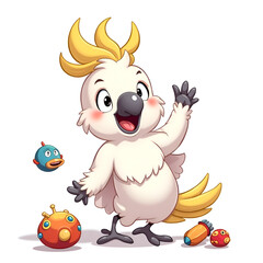 Obraz premium This whimsical bird character invites joy and creativity into our imaginations, digital illustration of character design concept.
