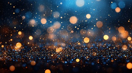 Experience the Magic of Festive Fireworks A Captivating Display of Gold Bokeh Against a Dark Background