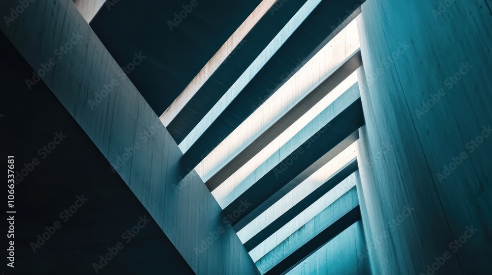 Aufkleber a modern architectural design featuring angular lines and natural light.