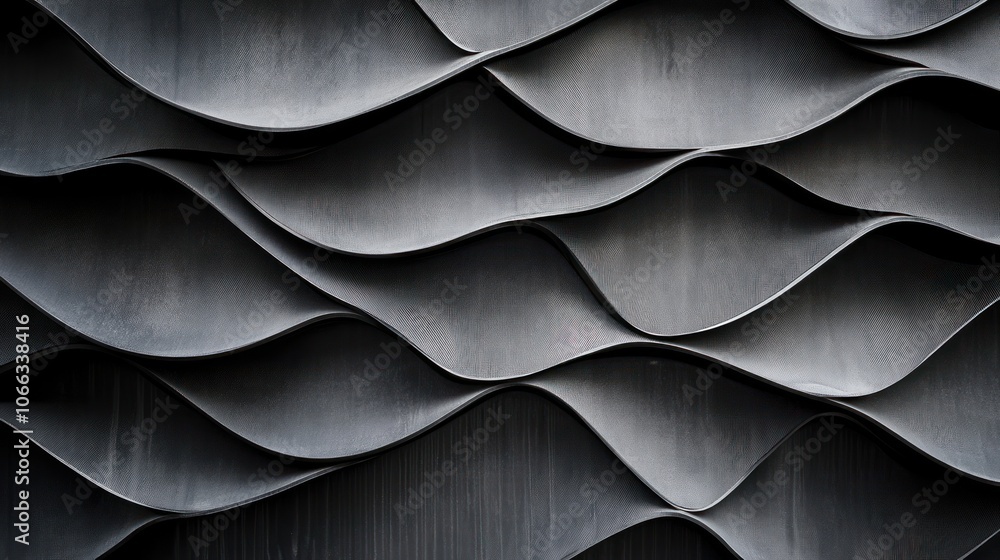 Aufkleber a textured wall with flowing wave patterns in dark tones, creating a modern aesthetic.