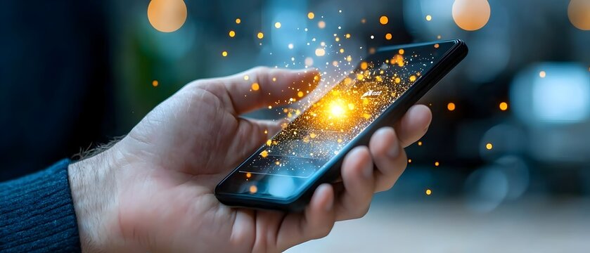 Automated Smart Industry Dashboard Displayed on Handheld Tablet Device Showcasing Digital Factory Automation and Advanced Manufacturing Technology Solutions