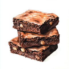 Brownies watercolor clipart illustration