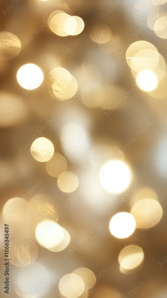 Poster a soft bokeh light background with blurred circles of light in soft gold and cream tones