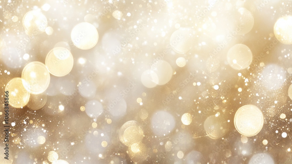 Aufkleber a soft bokeh light background with blurred circles of light in soft gold and cream tones