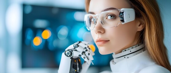 robot engineers overseeing the management of smart city infrastructure sustainable energy systems and security through an interactive 3D interface and dashboard visualization