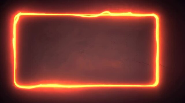 A vibrant, glowing orange lightning frame on a dark background