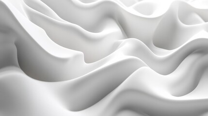Fototapeta premium Abstract White Wavy Surface with Smooth Curves