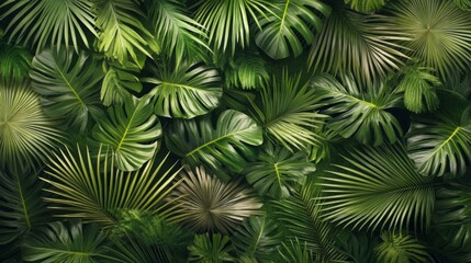Lush Green Tropical Leaf Collage