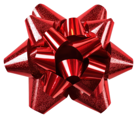 PNG Red metallic bow embellishment decorative decoration.