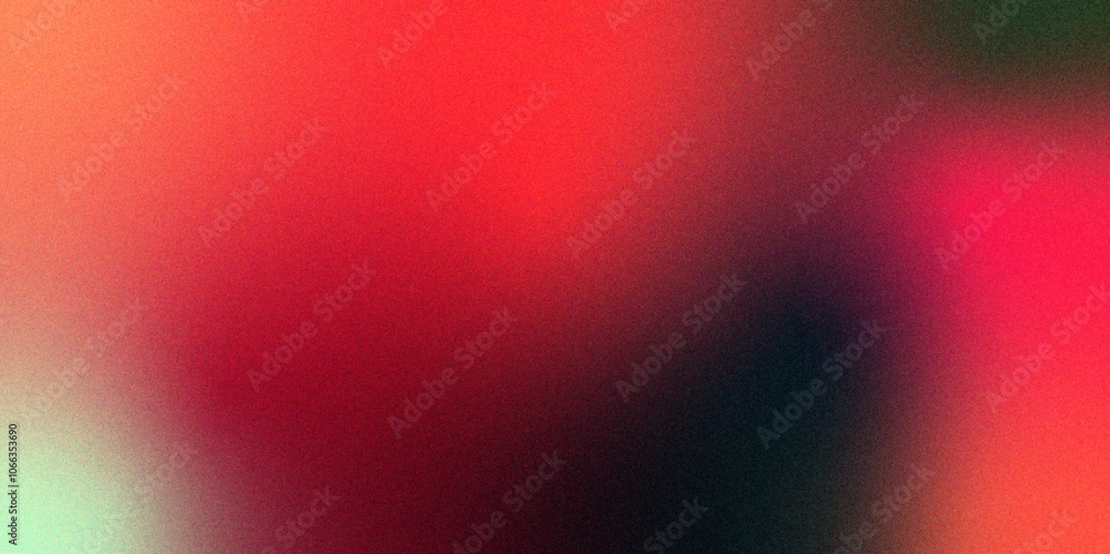 Poster Abstract Noisy colour gradient background with purple blue red white orange beige design. Grainy gradient background noise texture effect. Vibrant gradient background template copy space