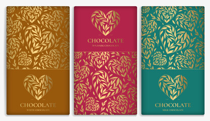 Fototapeta premium Luxury packaging design of chocolate bars. Vintage vector ornament template. Elegant, classic elements. Great for food, drink and other package types. Can be used for background and wallpaper.