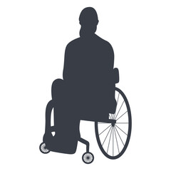 Silhouette of People Disability on Wheelchair. Vector Illustration.