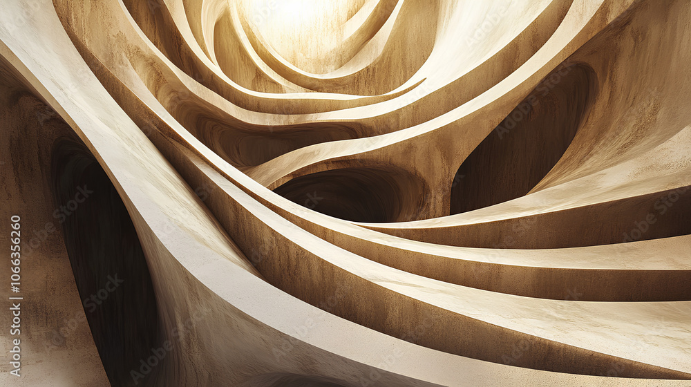Poster flowing curve lines background