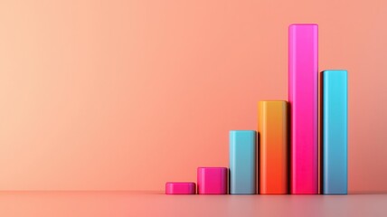 Modern quarterly sales chart with gradient bars, illustrating sales growth and quarterly performance in a clean, minimalist design