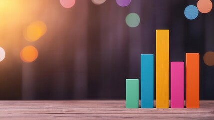 Quarterly sales performance bar graph with financial growth trend, showcasing the rise and fall of revenue by quarter