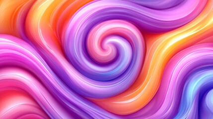 Abstract Swirling Colorful Waves