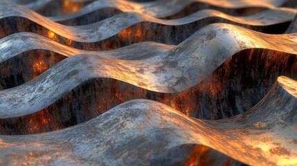 Abstract Rusted Metal Waves