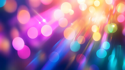 Obraz premium Abstract colorful background with bokeh lights and rainbow color lens flare