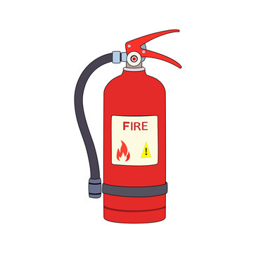 Cartoon Fire Extinguisher Vector Illustration