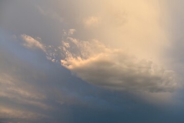 Beautiful sky. Change of weather. Clouds and storm clouds.