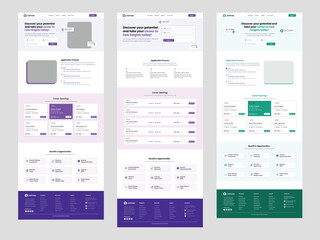 Modern Website Template For Business. Design for job search landing page