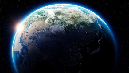 宇宙 地球 Sunrise over earth Generative AI	
