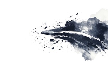 Obraz premium Grunge ink paint, black ink blot, abstract black water color on white background