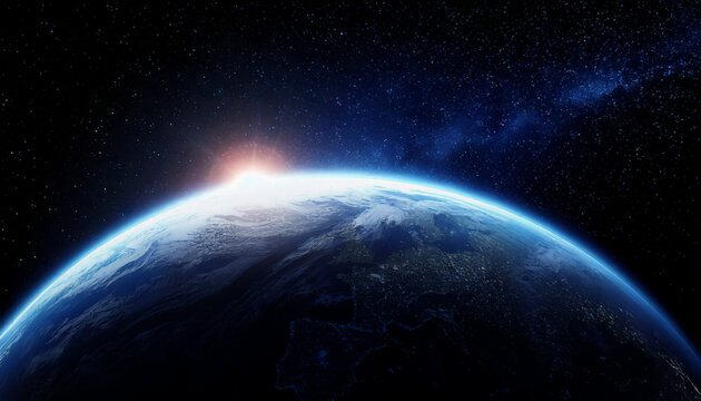 宇宙 地球 Sunrise over earth Generative AI	
