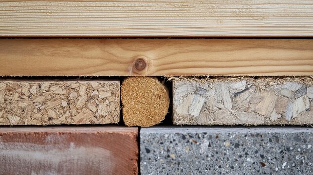 A close-up of construction materials like bricks and wood, ready for use 