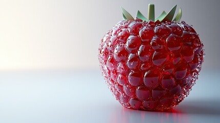 Indulgent Red Glass Raspberry in High-Definition C4D Render