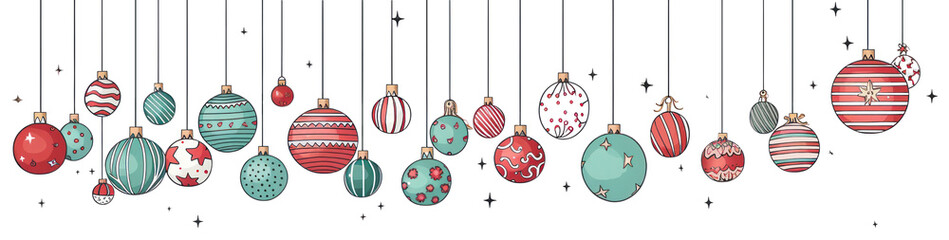 PNG Christmas balls ornaments art illustration.