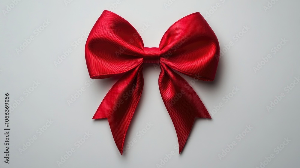 Poster red ribbon bow isolated on a white background crafted using advanced techniques