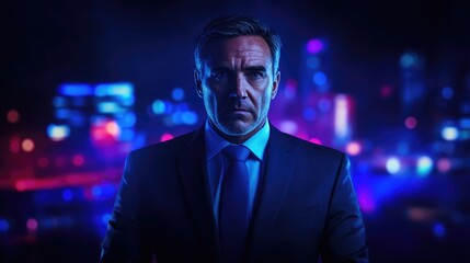 Professional image of a news anchor delivering breaking news updates during a live broadcast