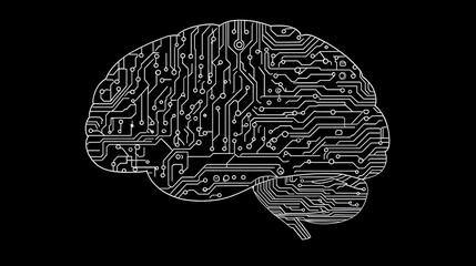 human brain and electric circuit ,generative ai