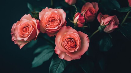 Romantic card featuring a bouquet of roses for Valentine s Day