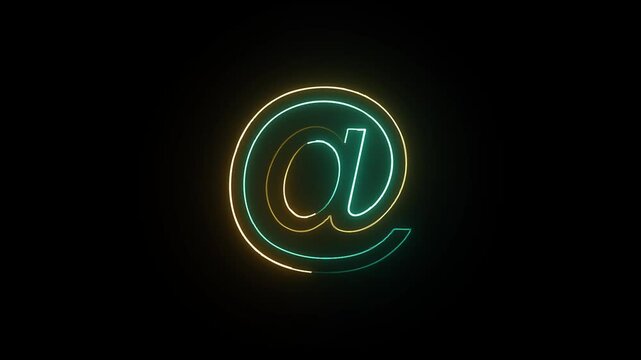 neon email icon concept background.